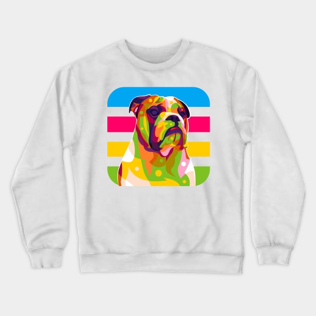 Pitbull Dog Bad Expression Colorful Pop Art Crewneck Sweatshirt by wpaprint